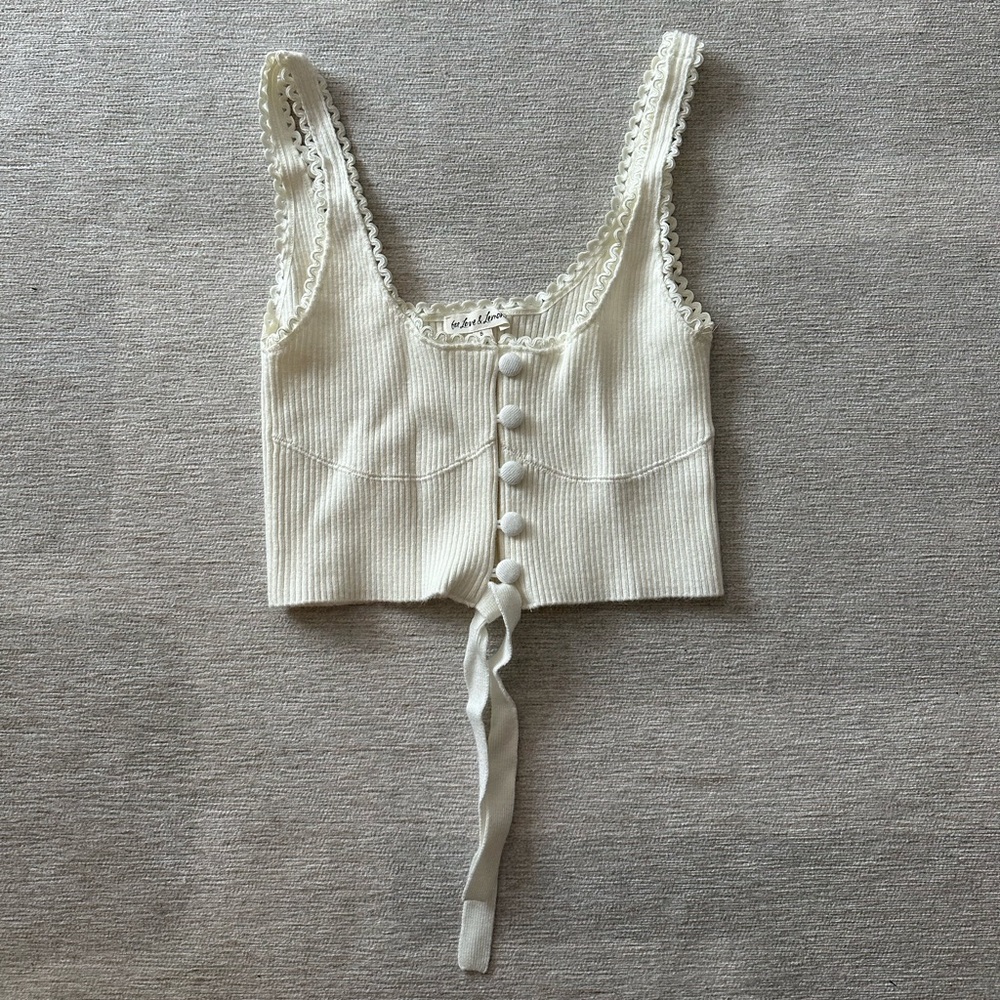 for love and lemons knit white tank